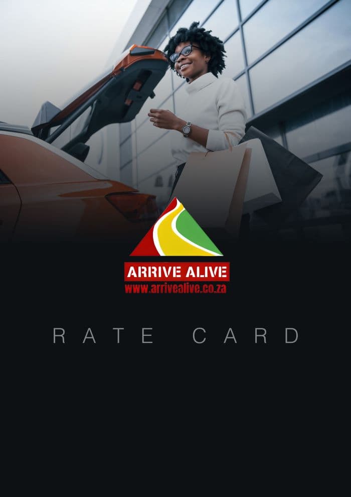 Arrive Alive Rate Card